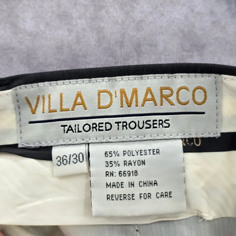 Villa D'Marco‎ Tailored Trouser Gray Executive Office Work Dress Pants 36x30